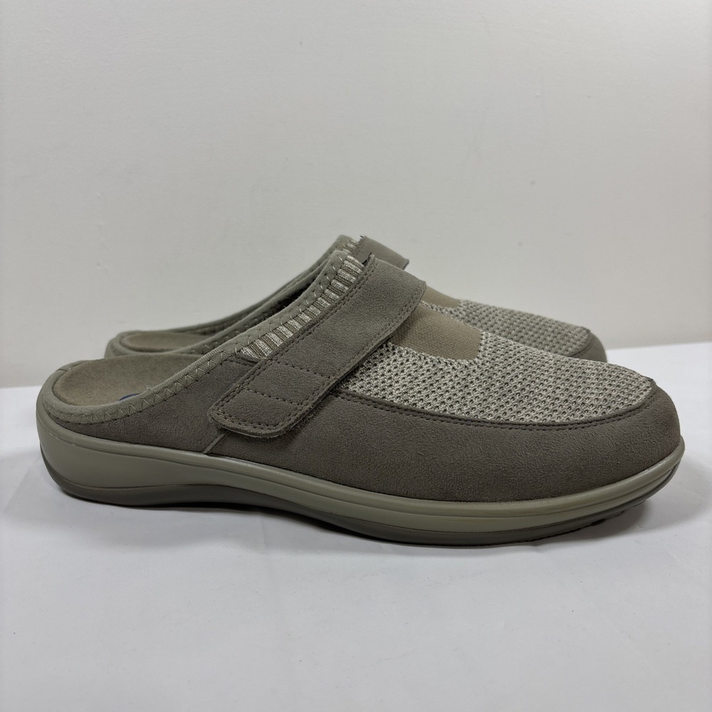 Orthofeet Louise Womens 10W Beige Comfort Orthopedic‎ Support Clog Slip-On Shoes